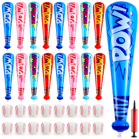 Seematn blue inflatable baseball bats set, durable play gear for outdoor games.