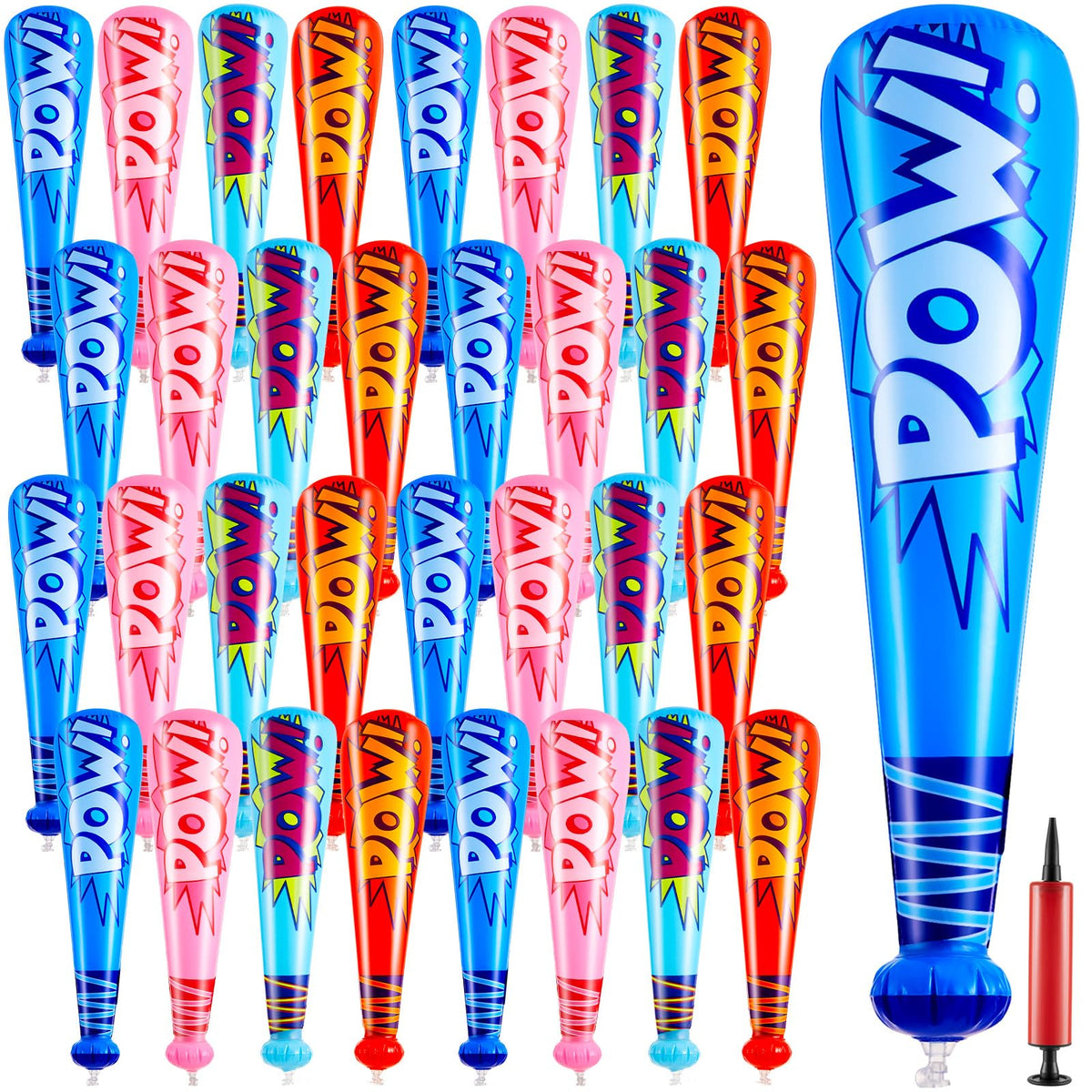 Seematn inflatable blue 17-inch baseball bat for party games and prizes.