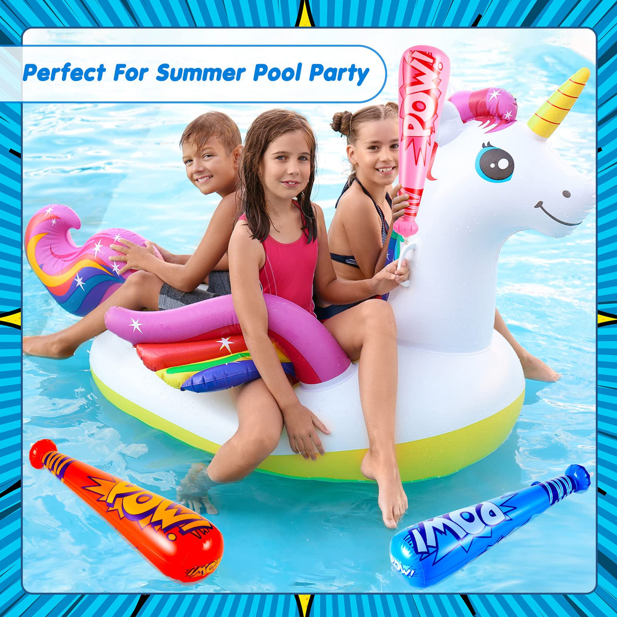 Seematn inflatable red baseball bat for energetic games and giveaways.