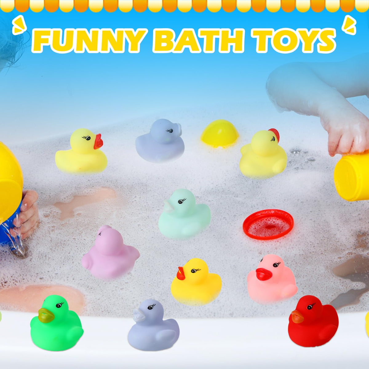 Seematn soft rubber ducks safe and durable for long-lasting bath play