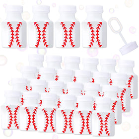 Seenelling baseball bubble wands 24-pack on display for party favors at birthdays.