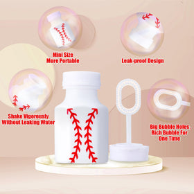 Seenelling bubbles in action created by a three-hole wand for varied bubble sizes.