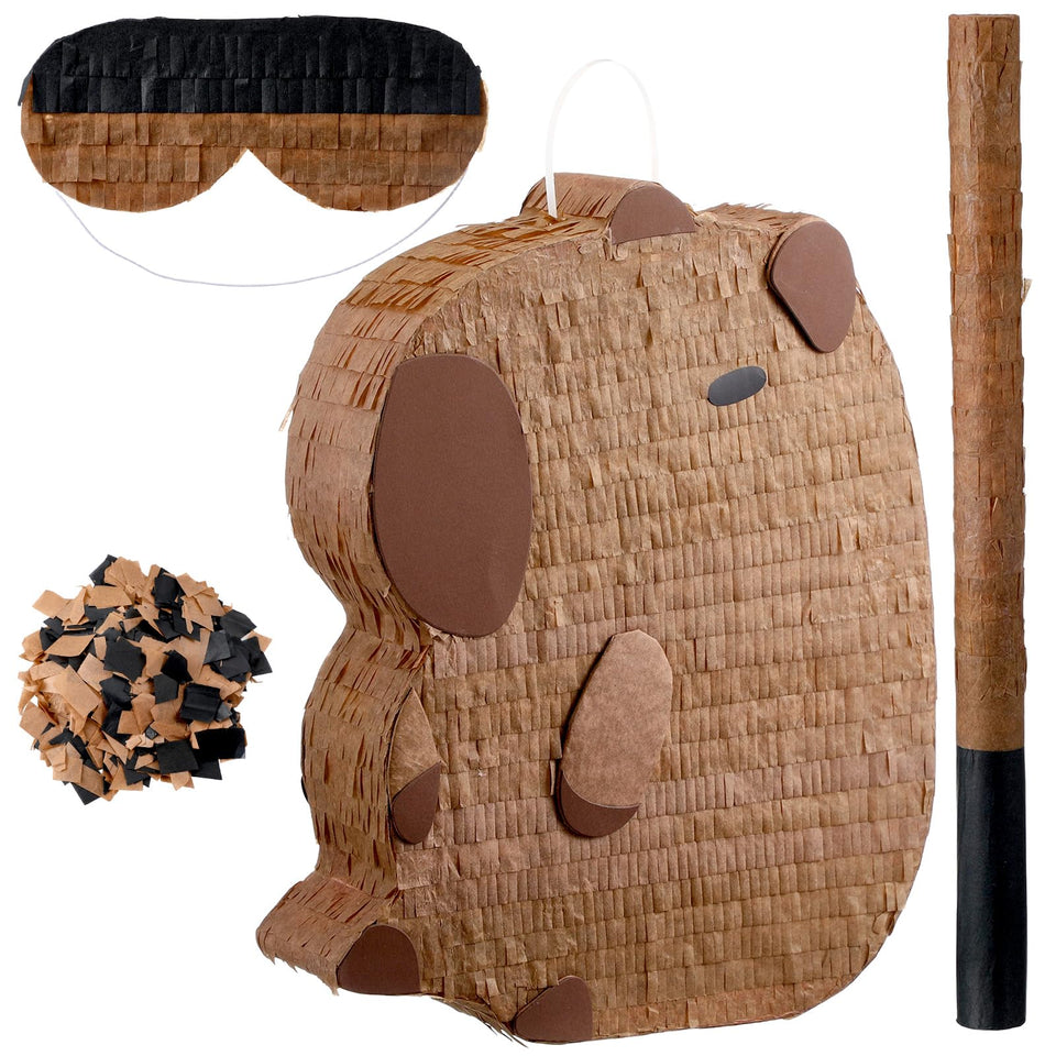 Seenelling Capybara Pinata front view showcases vibrant colors for festive party decor.