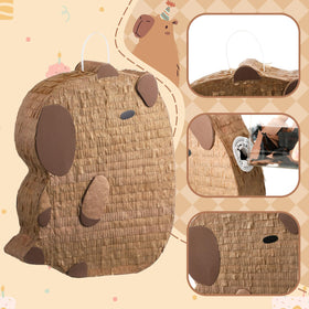 Seenelling Capybara Pinata hanging display ready for easy setup at events.