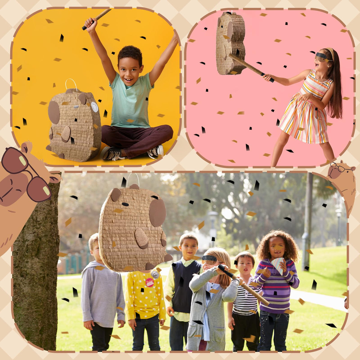 Seenelling Capybara Pinata party decor enhances photo-worthy moments.