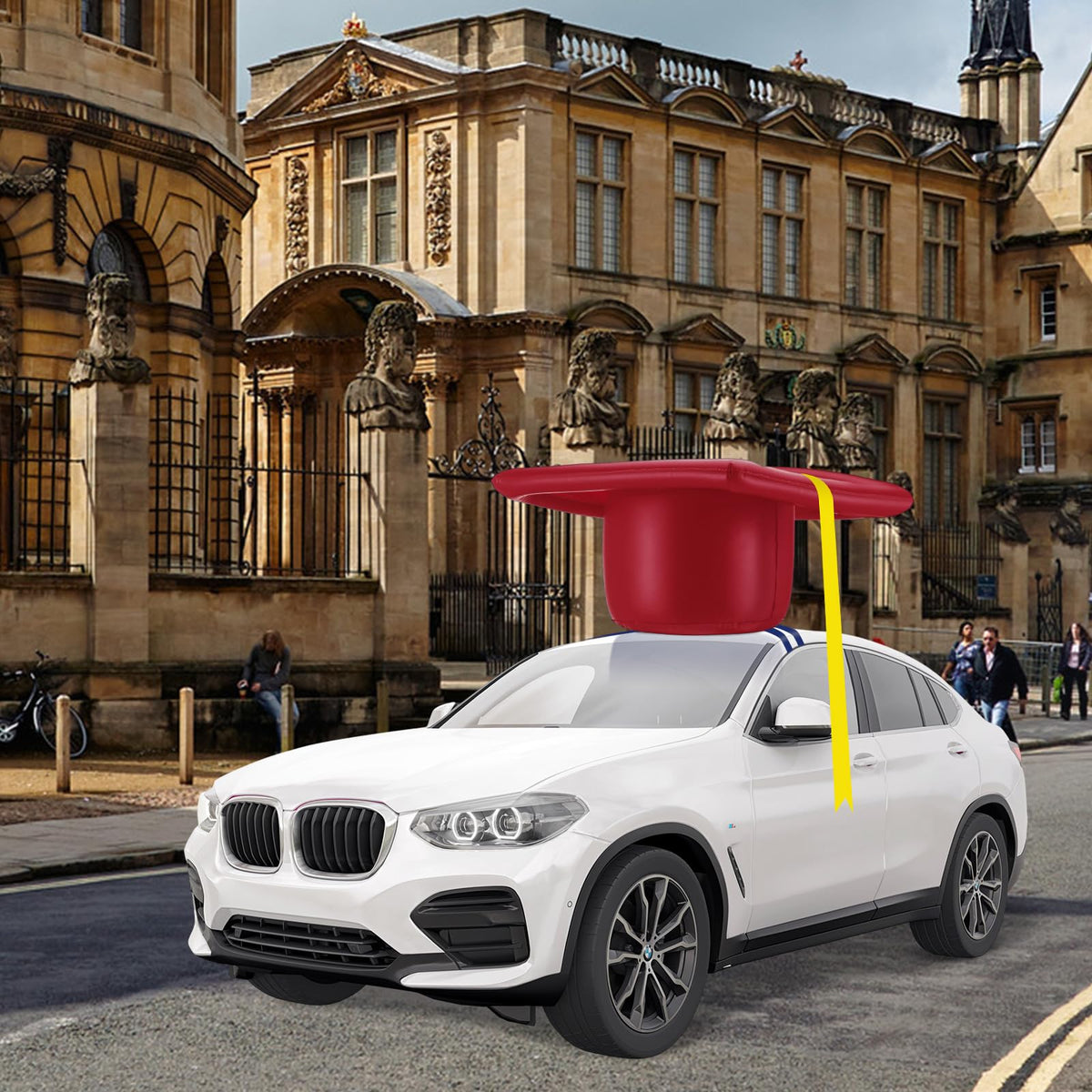 Seenelling car parade cap inflatable decor in bold red for celebrations.