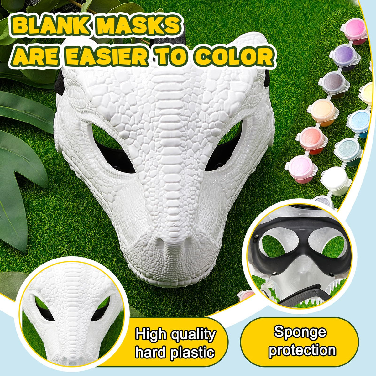 Seenelling Dino Mask Adjustable Back Strap ensures comfortable wear.