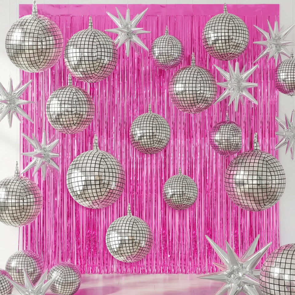 Seenelling 22-inch disco ball balloon creates a vibrant party centerpiece.