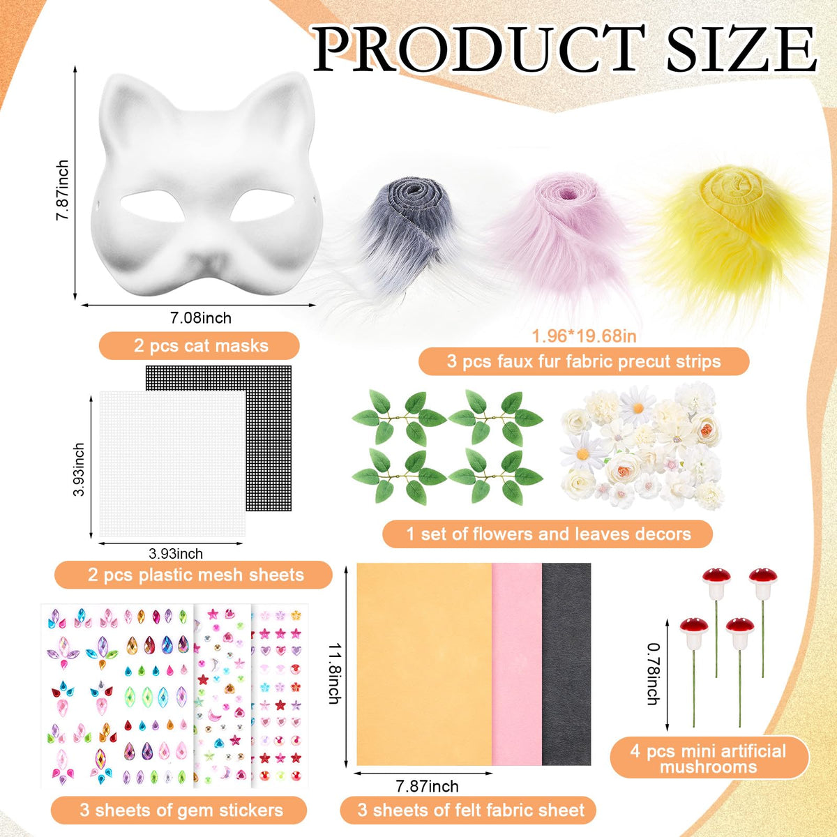 Seenelling DIY kit includes felt fabric sheets for colorful mask design