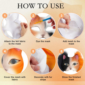 Seenelling Therian mask kit: blank cat mask ideal for DIY styling and personalization.