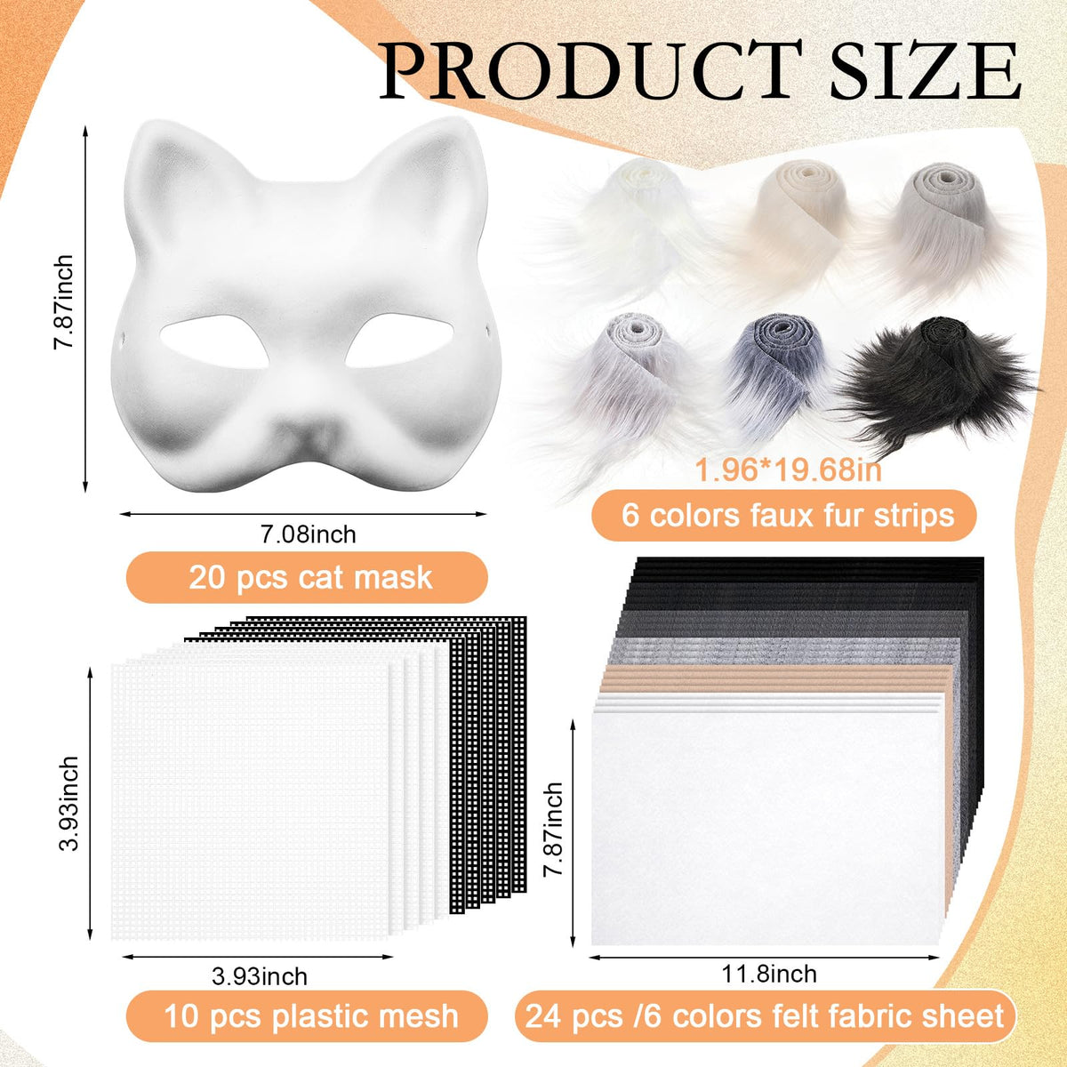 Seenelling DIY Therian Mask Kit felt fabric sheets for soft, paint-friendly crafting