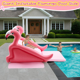 Seenelling family outdoor gatherings benefit from a large inflatable flamingo slide