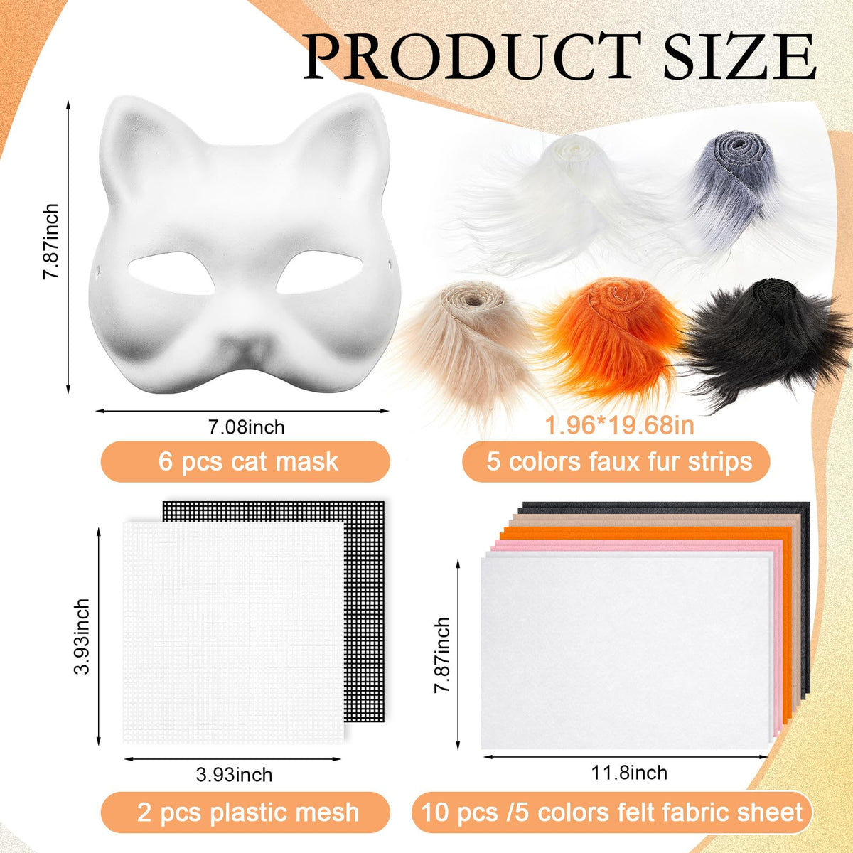 Seenelling felt fabric sheets in orange and black for creative design.