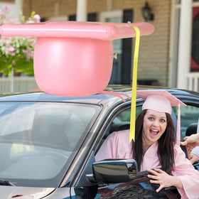 Seenelling giant graduation cap decor suitable for parades and celebrations