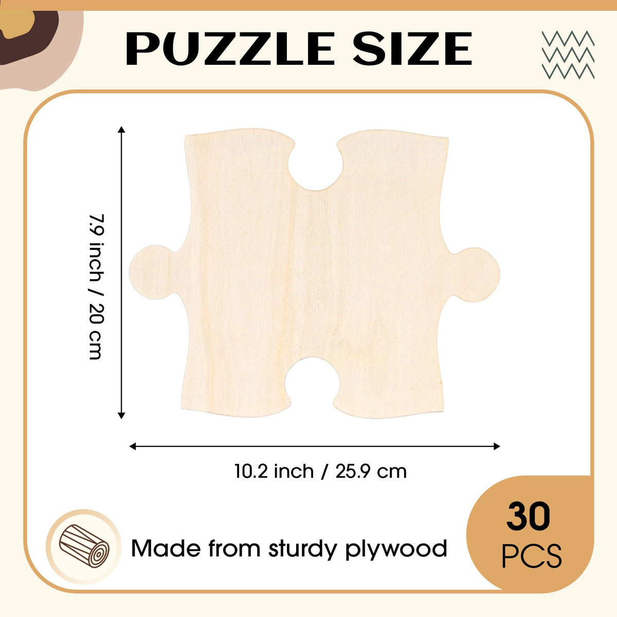 Seenelling paint-ready puzzle piece invites colorful customization with markers or paints.