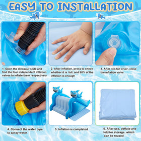 Seenelling inflatable pool slide suitable for above-ground pools on sturdy platforms