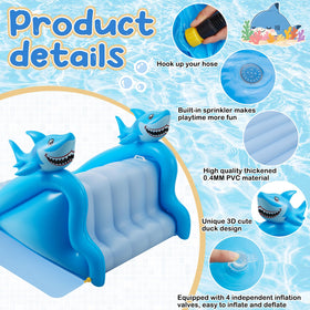 Seenelling inflatable pool slide designed for inground pools and elevated decks