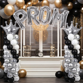 Seenelling Prom Decorations 2026 balloon columns create a bold prom centerpiece.