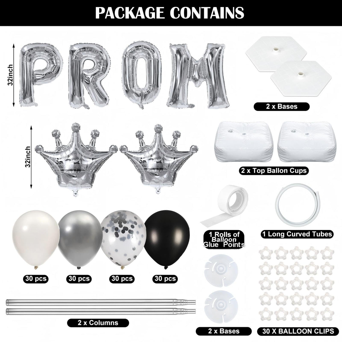 Seenelling Prom Letters balloon adds dramatic branding for Class of 2026 celebrations.