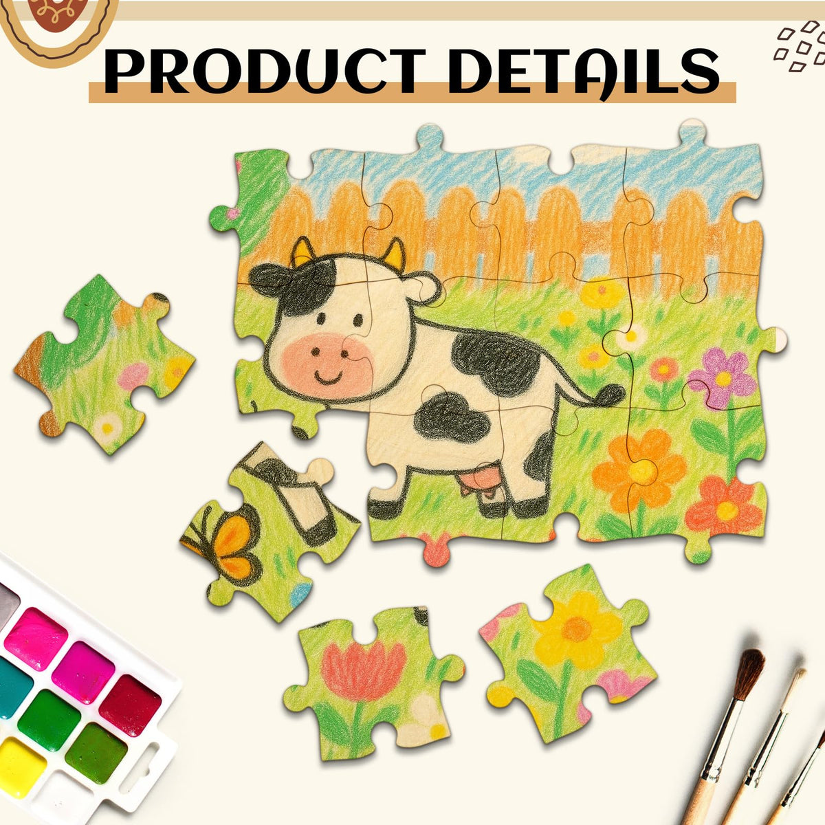 Seenelling puzzle piece packaging shows a 30-piece set for DIY projects.