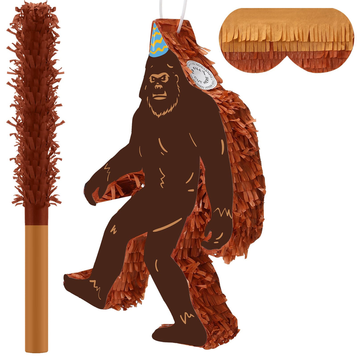 Seenelling Sasquatch Pinata 3D gorilla ready to hang for vibrant party décor