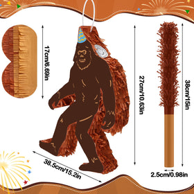 Seenelling Sasquatch Pinata with blindfold and bat, durable cardboard construction