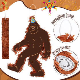 Seenelling Sasquatch Pinata with pre-made holes and hanging ring for easy setup
