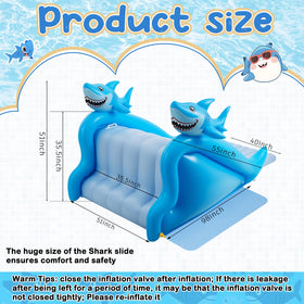 Seenelling shark pool slide with built-in water sprayer for a refreshing slide experience