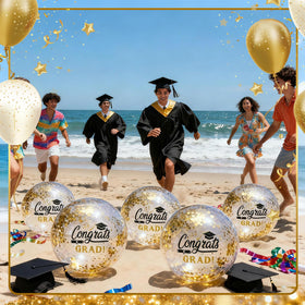 Seenelling signable grad ball with 2 markers for heartfelt messages.