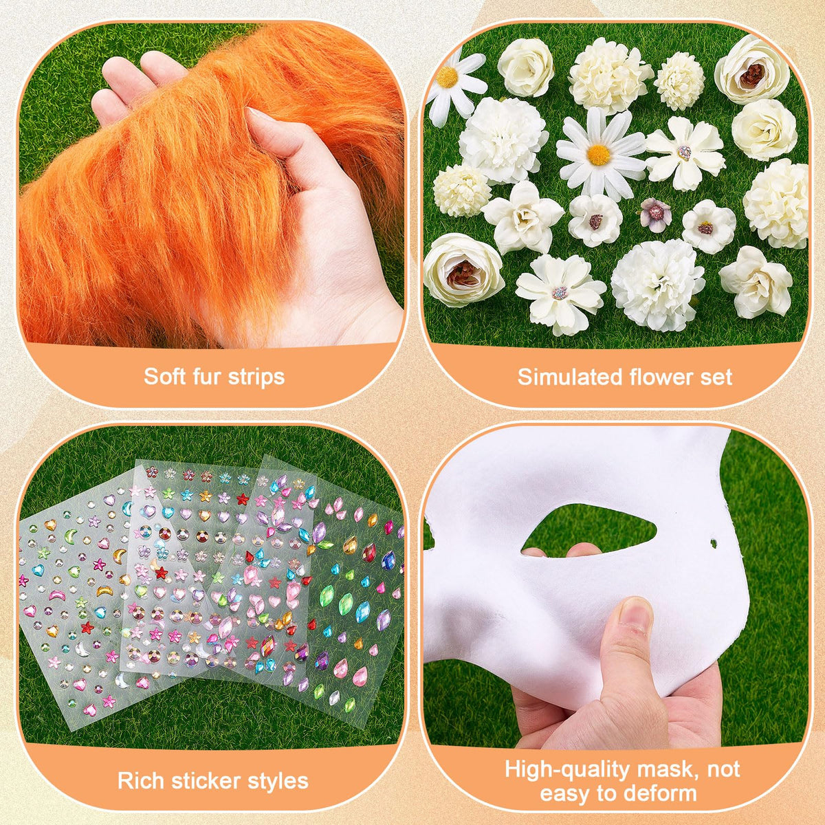 Seenelling faux fur strips: realistic texture and vibrant color accents.