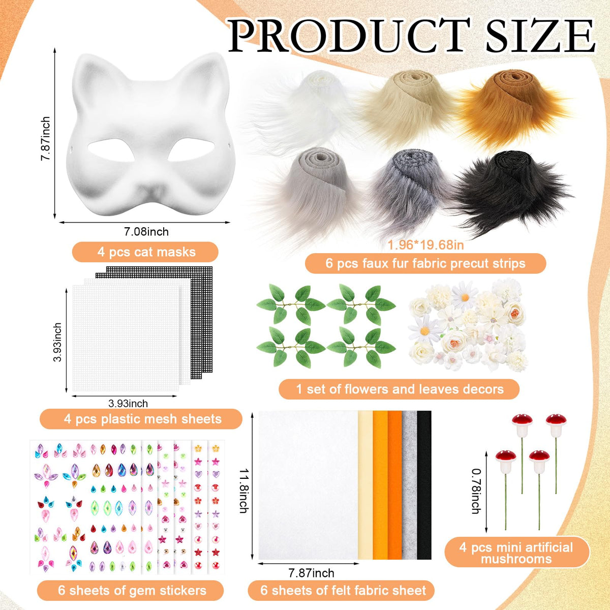 Seenelling Therian Mask Kit soft felt sheets for creative decoration
