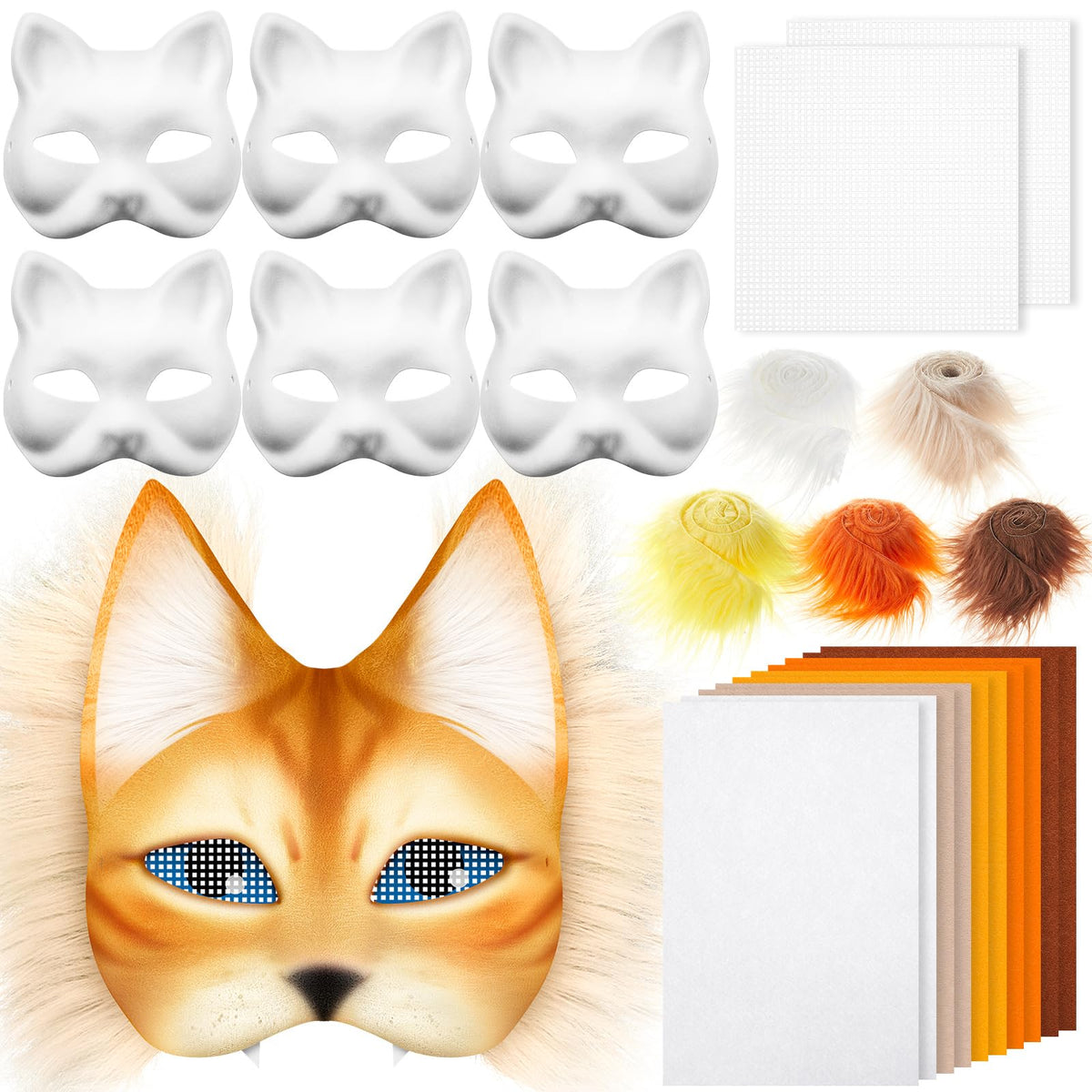 Seenelling therian mask kit orange face blank for customization