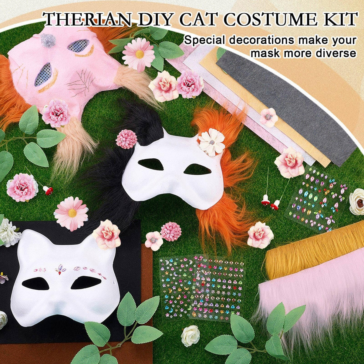 Seenelling Therian mask kit pink plastic mesh sheets for easy cutting