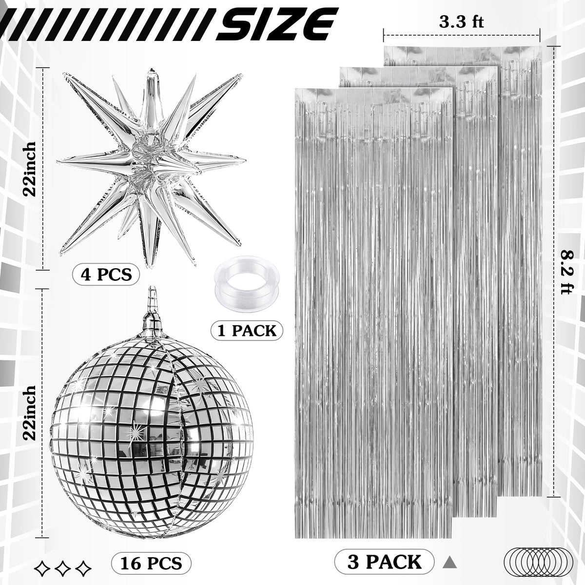 Seenelling tinsel foil fringe curtain silver creates a sparkling backdrop for parties