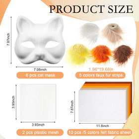 Seenelling white cat mask blank ready to decorate