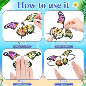 Seenelling wind up butterflies in action: lightweight fly with safe rubber band mechanics.