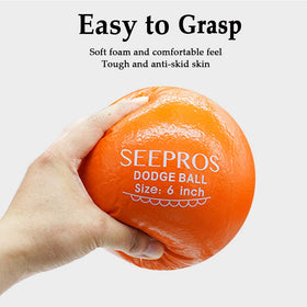 SEEPROS purple foam dodgeball for safe, low-bounce fun