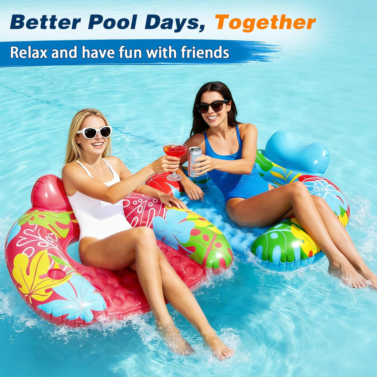 SEETOHOME pool float chair cup holder keeps drinks within arm's reach