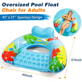 SEETOHOME pool float chair green offers stable buoyancy for calm water lounging