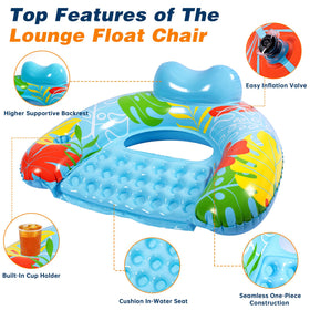 SEETOHOME pool float chair pink delivers soft support and easy access in sunny days
