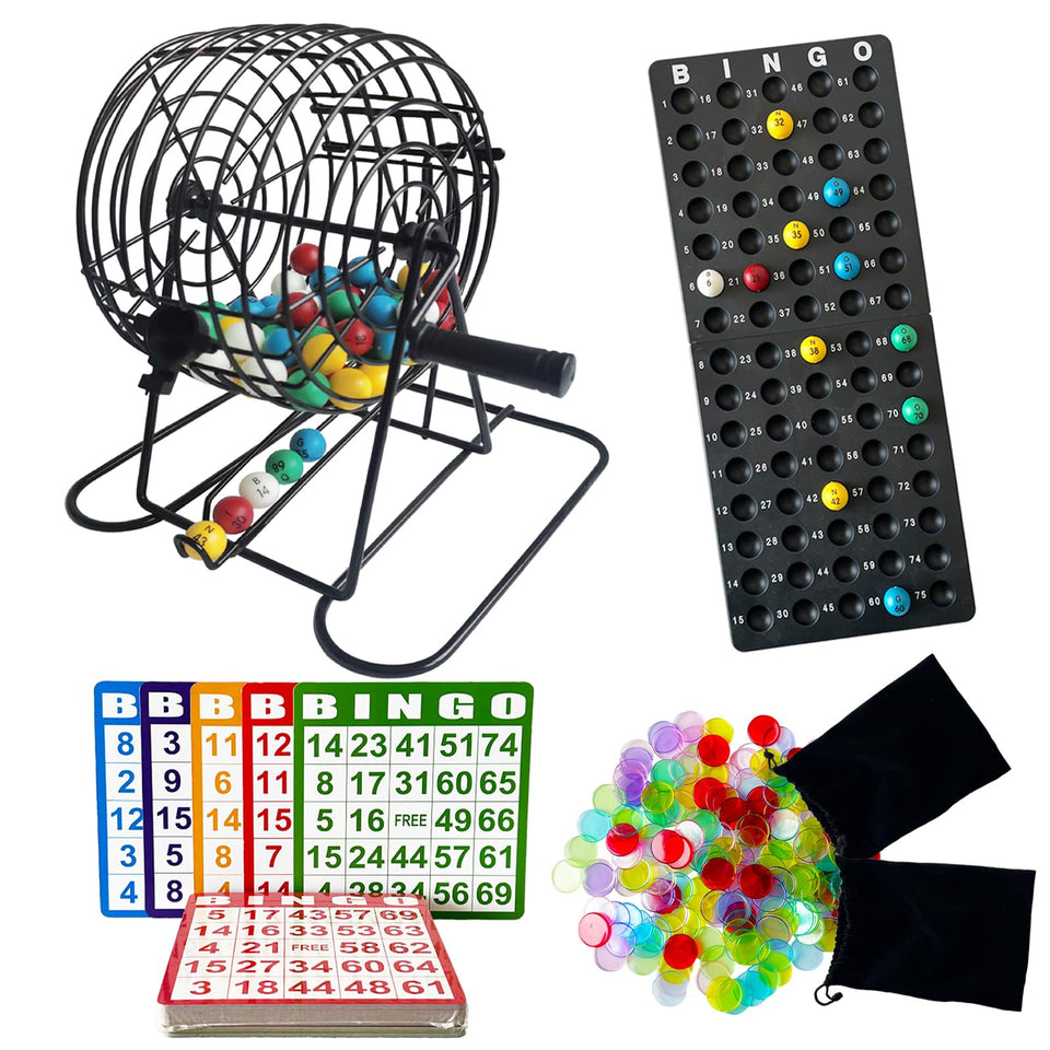 SEETOOOGAMES deluxe bingo cage, 8-inch, ideal for lively group game nights.