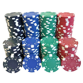 SEETOOOGAMES poker chips 200-piece set in red, green, black, blue for home casino fun.