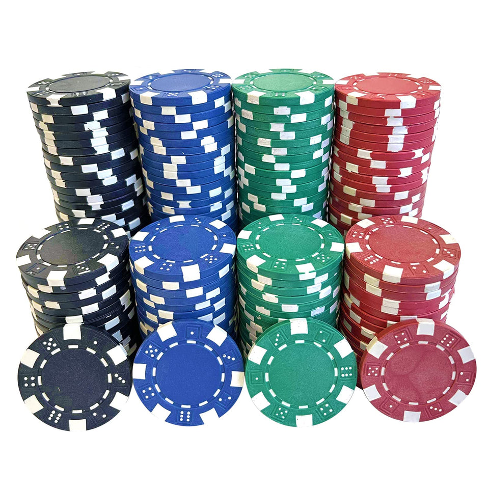 SEETOOOGAMES poker chips 200-piece set in red, green, black, blue for home casino fun.