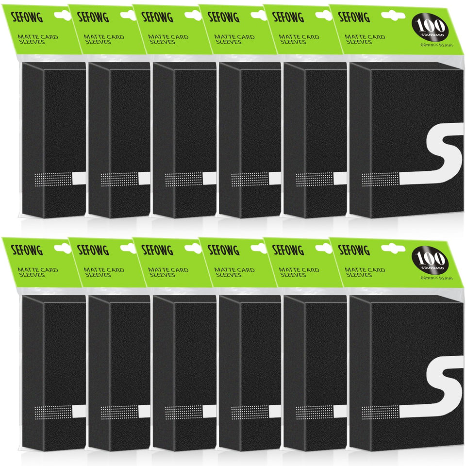 SEFOWG 1200-count black sleeves; value for MTG and TCG cards during play.