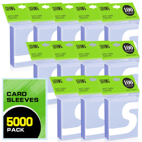 SEFOWG 5000ct clear card sleeves protect trading cards while keeping designs visible