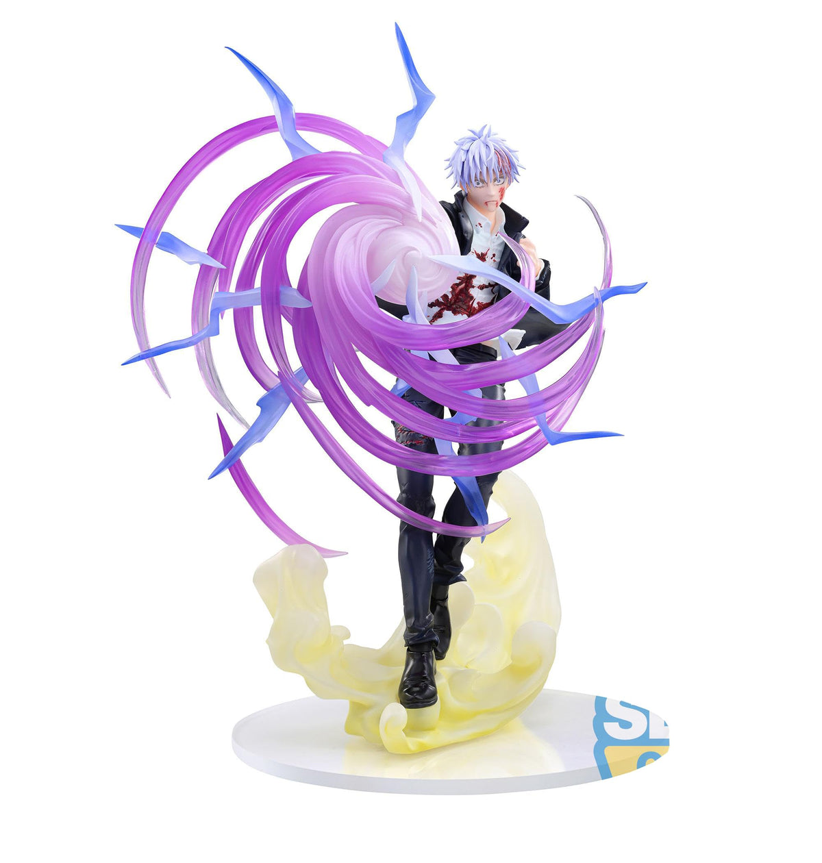 SEGA Luminasta Gojo Hollow Purple Kyoshiki Murasaki figure on display, ideal for Jujutsu Kaisen fans.