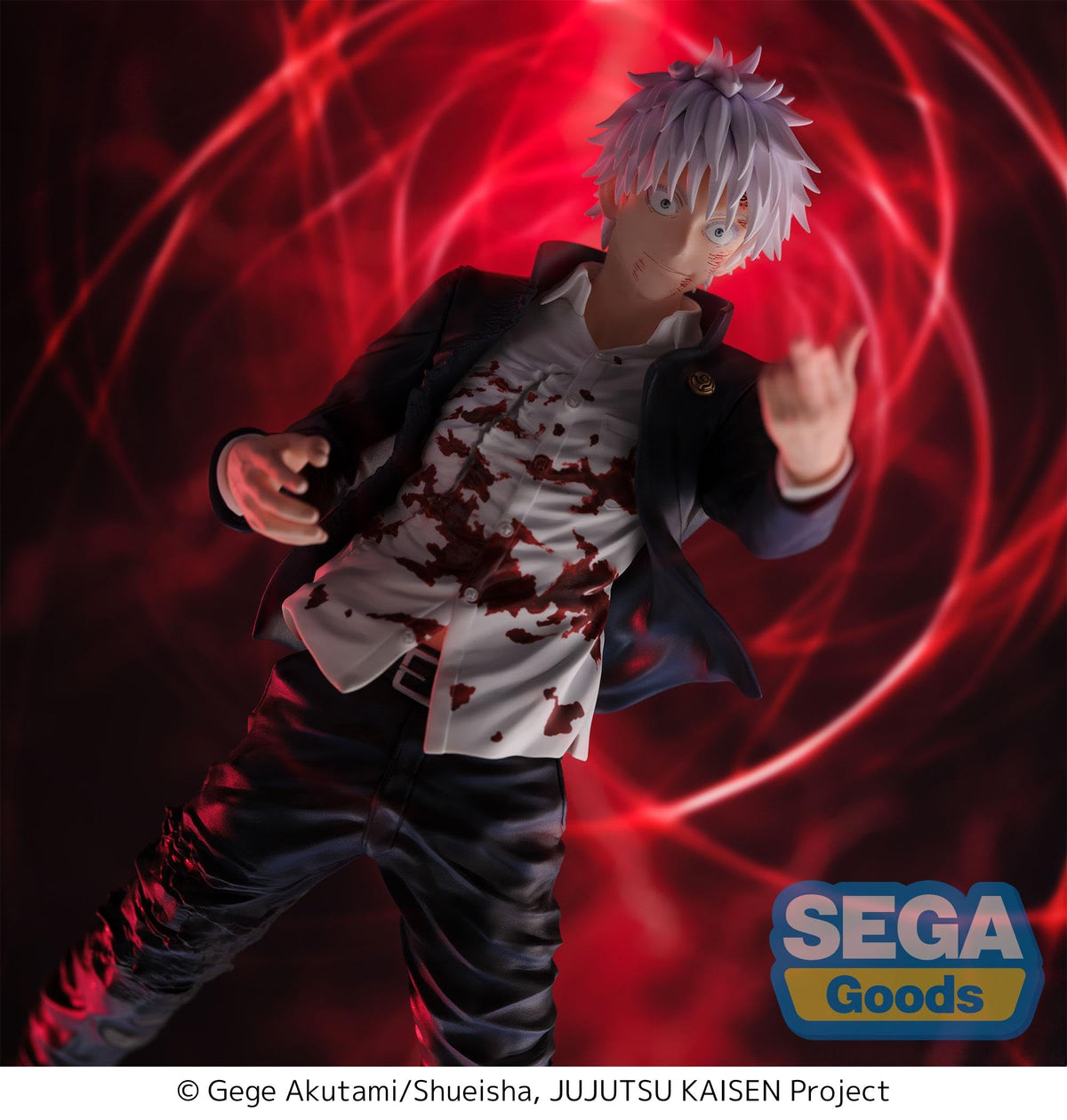 SEGA Satoru Gojo Red Ver. Figurizma color scheme emphasizes bold red accents.