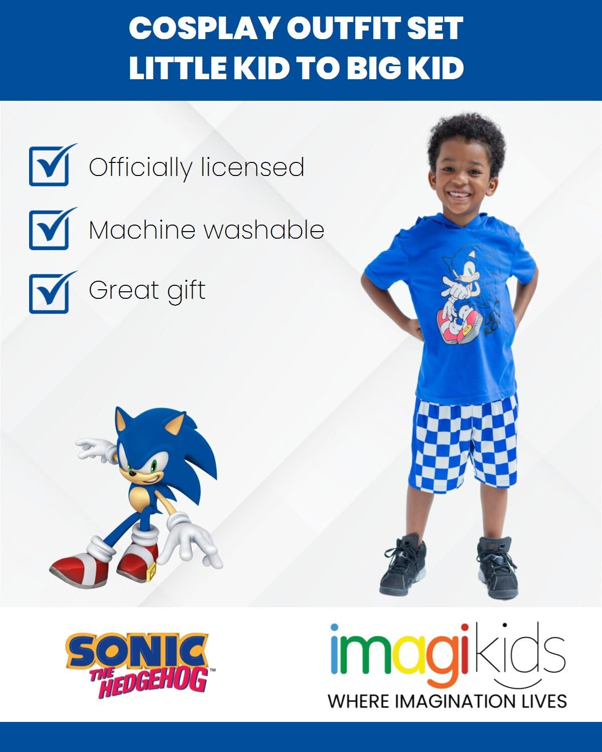 SEGA Sonic 2-piece outfit with graphic pattern, easy mix-and-match for active days.