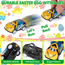 Seifar durable plastic pull-back cars with smooth wheels for safe play