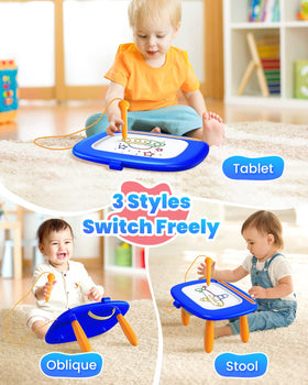 Seimome board shows silicone pen holder for quick access and safe play.